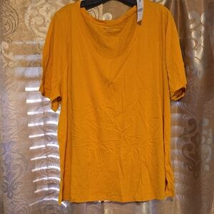 Lane Bryant Women's Short Sleeve Scoop Neck Tee - Mustard